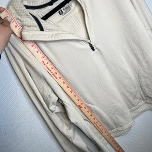 Carhartt Force Relaxed Fit Quarter Zip Waffle Knit Hoodie Cream Beige 2X thumbnail 4