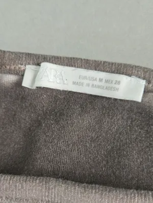 Zara Taupe Square-Neck Cropped Camisole Size M thumbnail 5