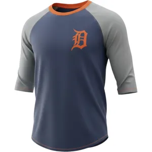 NWT Nike Detroit Tigers Shirt Womens Large Blue Grey Graphic Raglan Athletic thumbnail 1