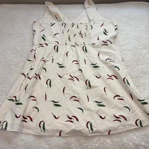 Abercrombie & Fitch Womens XL Linen VNeck Mini Jalapeño Dress Summer Tomato Soft thumbnail 2
