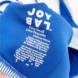 JoyLab Blue and White Striped Strappy Stretch Lightly Lined Sports Bra Size XS thumbnail 4