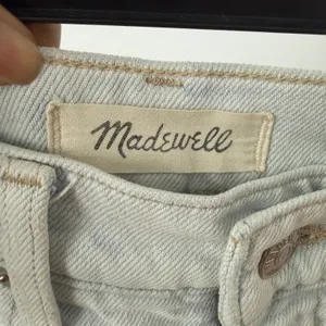 Madewell sz 26 The Momjean Light Wash Distressed High Rise‎ Denim Jeans Preppy thumbnail 7