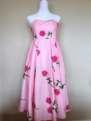 Pink Floral Dress XS thumbnail 2