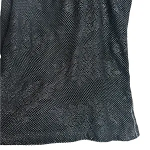 Womens Black Metallic Mesh Floral Cami Tank Top Goth Dark Fairy Grunge thumbnail 3