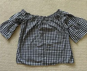 Abercrombie & Fitch Gingham Strapless Top thumbnail 1