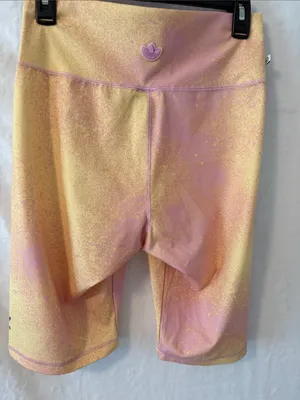 adidas Pink and Gold Shimmer Bike Shorts thumbnail 4