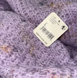 NWT FREE PEOPLE Sunset Cloud Pullover Sweater In Violet Glow Combo thumbnail 5