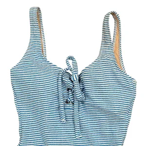 J Crew Blue & White Stripe Tank Bathing Suit Swimsuit Scoop Neck 8 thumbnail 2