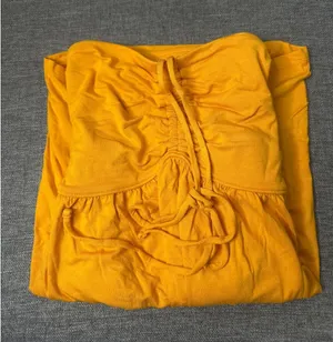 Isabel by Ingrid & Isabel Maternity Tube Top Mustard Yellow Strapless Cinched M thumbnail 1