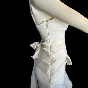 Beautiful High Slit Wedding Dress with adjustable Straps White 2 NWOT thumbnail 5