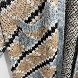 Petal + Pup Rasmus Cardigan M Geometric Longline Oversized Chunky Knit Duster thumbnail 3