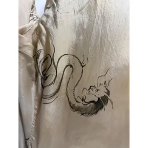 Zara cram collar oversized satin button down dragon print small‎ thumbnail 3