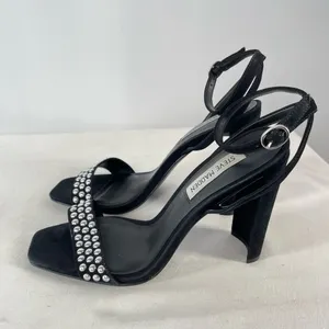 Steve Madden Popular Studded Square Toe Heeled Sandal‎ in Black Size 8 thumbnail 3