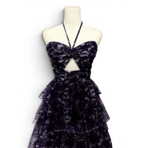 NWT Jovani 40423 Purple Floral Tiered Strapless Gown Size‎ 4 Prom Pageant Formal thumbnail 6