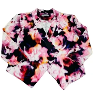 Askari Pink Purple Black‎ Abstract Print Jacket Cardigan Large Lined Drape thumbnail 4