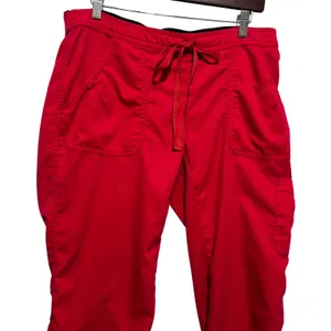 Greys Anatomy‎ Women Medical Nurse Scrub Pants M Red Professional Workwear Cargo thumbnail 2
