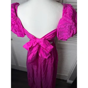 Abercrombie & Fitch Emerson Drama Puff Sleeve Bow Back Pink Maxi Dress Small thumbnail 10
