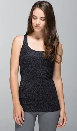 Lululemon Cool Racerback Black‎ Petal Camo Printed Black Deep Coal Tank 6 thumbnail 1