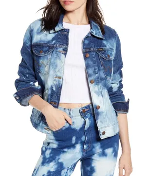 Wrangler Bleach Denim Jacket Small New With Tags thumbnail 1