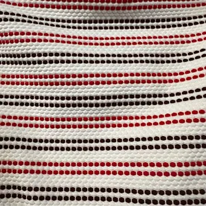 Aerie High Waist Bikini Bottom in Cream with Red and Brown stripes size large thumbnail 3
