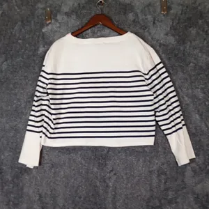 J. Crew Mariner Cloth Embroidered Long Sleeve Preppy Cotton Womens Large thumbnail 3
