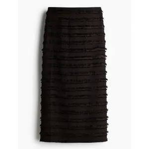 NWT H&M Dark Brown Fringe Maxi Pencil Skirt thumbnail 7