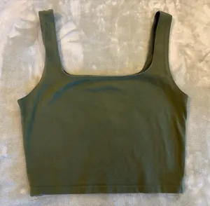 Forever 21 Olive Square-Neck Crop Tank - Women Size Small thumbnail 1
