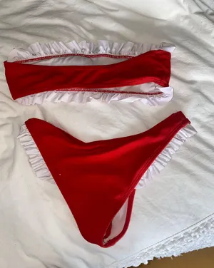 SheIn Red Ruffle Bikini Set thumbnail 3
