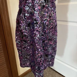 Dress The Population Amiya Purple & Silver Sequin Mini Dress XL thumbnail 3
