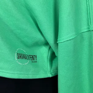 Savage X Fenty Essential Fleece‎ Scope Logo Cropped Hoodie Sweatshirt Green XL thumbnail 7