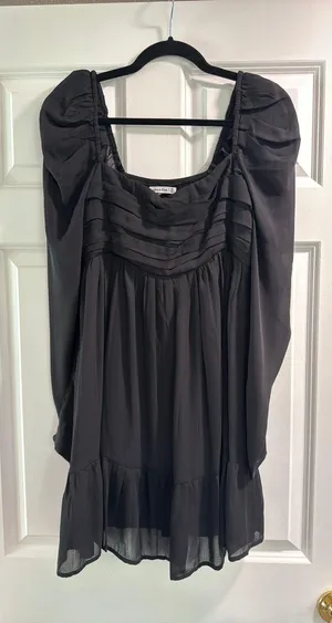 Abercrombie Black Puff Sleeve Dress thumbnail 1