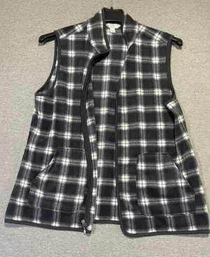 Womens Croft & Barrow Vest Size L Black/White thumbnail 1