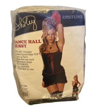 Shirley Dance Hall Hussy Black and Red Halloween Costume Size M/L thumbnail 1