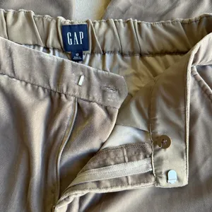 GAP Tan Velour Wide-Leg Pants thumbnail 3