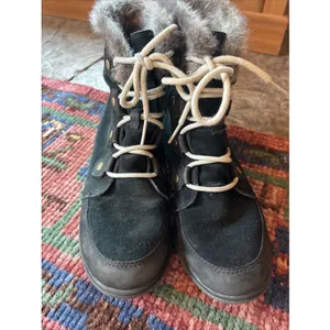 Sorel Explorer Joan Women's 8.5 Waterproof Black Suede‎ Faux Fur Winter Boots thumbnail 5