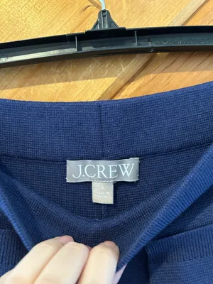 J. Crew Sailor sweater navy blue wide leg trouser in silk lyocell blend thumbnail 3
