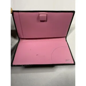 Vtg Black‎ Coach Leather Wallet Pink Interior Check Holder thumbnail 3