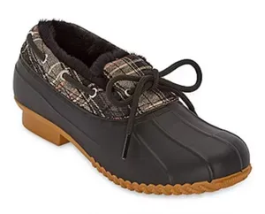 NWT St. John’s Bay Rockwell Black Rain Duck Boots Women’s Size 10 Memory Foam thumbnail 1