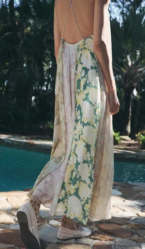 Zara Floral Halter Dress flowy summer casual vacation bohemian thumbnail 17