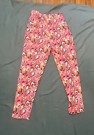 Zara Paisley and Floral 70s Style Dress Pants Pink Orange White Black Size XS thumbnail 3