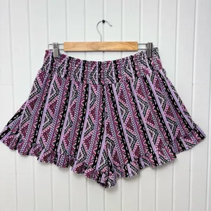 No Boundaries High Waist Patterned Shorts‎ - Pink and Black Ruffle hem Size L thumbnail 4