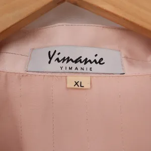 Yimanie Pajama Set Women XL Pinstripe Pink Metallic Button-down Excellent thumbnail 2
