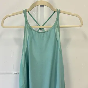 Lululemon Wild Tank Top Mint Green Strappy Criss Cross‎ Back Mesh Size 4 thumbnail 3