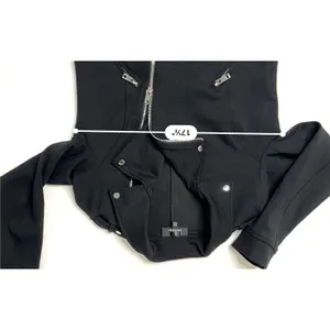 Lulu's Motorcycle‎ Black Rayon Jacket Retro Exposed Zippers XS 60s Bikercore thumbnail 5