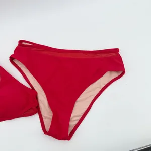 Cupshe Womens Red Mesh Trim Halter Bikini Set High Waist Two Piece Small‎ NEW thumbnail 2