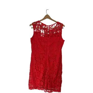 Skies Are Blue Lace Mini Dress‎ Womens XL Red Crochet Sleeveless Summer Short thumbnail 2