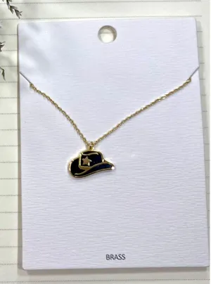 Boutique Gold Cowboy Hat Necklace – Western Country Charm Pendant thumbnail 4