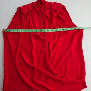 Mango MNG Suit Collection Red Draped Surplice Sleeveless Blouse Top Small‎ thumbnail 6