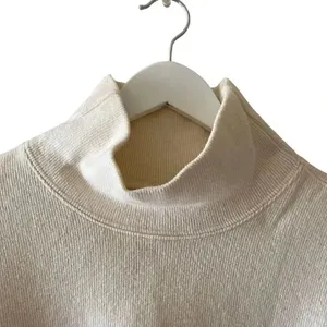 F. H. Clothing Off White Cotton Mock Neck Boxy Pullover Womens Sweater SZ L thumbnail 2
