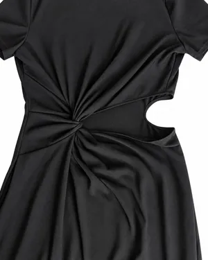 SHEIN Black Twist Cut Out Bodycon Mini Dress Size S thumbnail 3